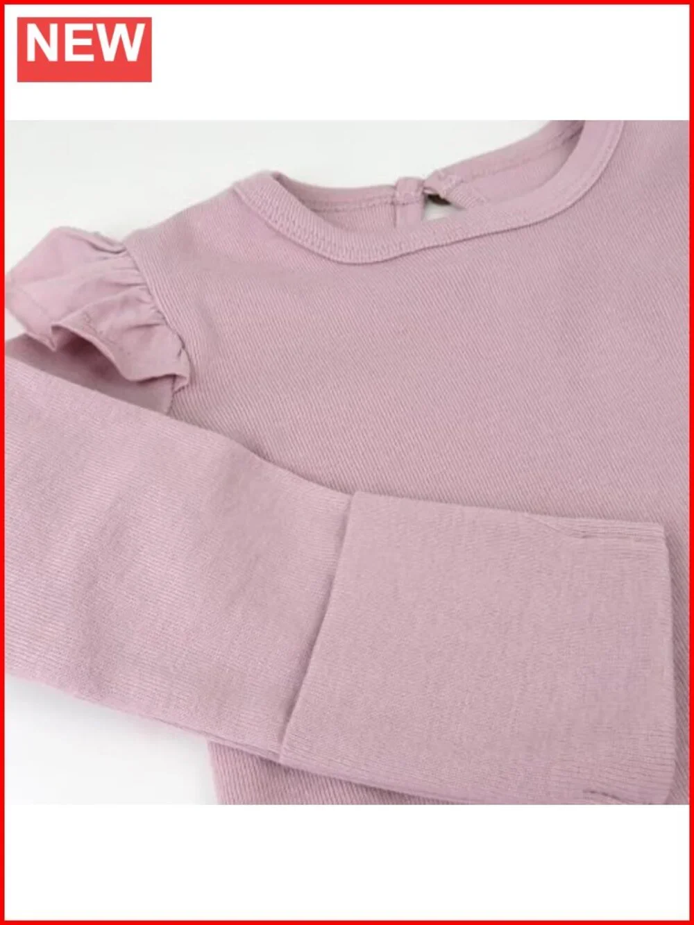 5-Pack Baby Girls Long Sleeve Ruffle Shoulder Bodysuits 100% Organic Cotton